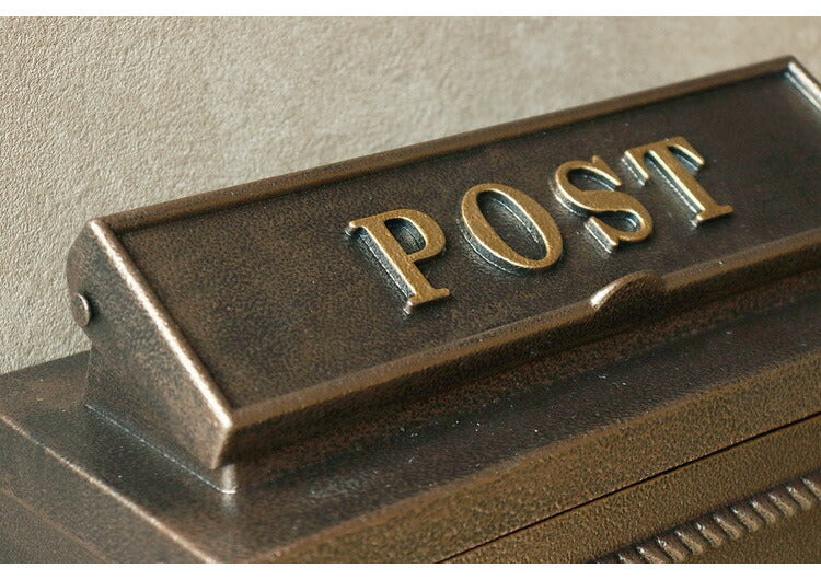 壁掛けポスト 鋳物製 鹿 郵便ポスト アンティーク風 鋳物 A4サイズ レターパック 大きめ 大容量 横開き扉 鋳造加工 ブロンズ グリーン ブラウン 郵便受け ヴィンテージ シンプル レトロ おしゃれ(代引不可)