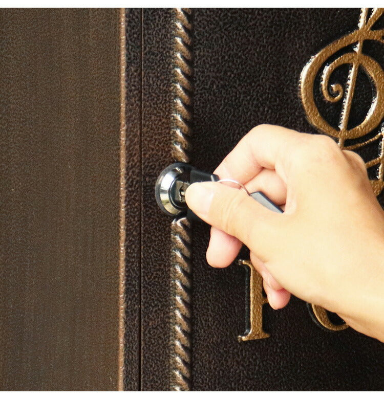 壁掛けポスト 鋳物製 音符 郵便ポスト アンティーク風 鋳物 A4サイズ レターパック 大きめ 大容量 横開き扉 鋳造加工 ブロンズ グリーン ブラウン 郵便受け ヴィンテージ シンプル レトロ おしゃれ(代引不可)