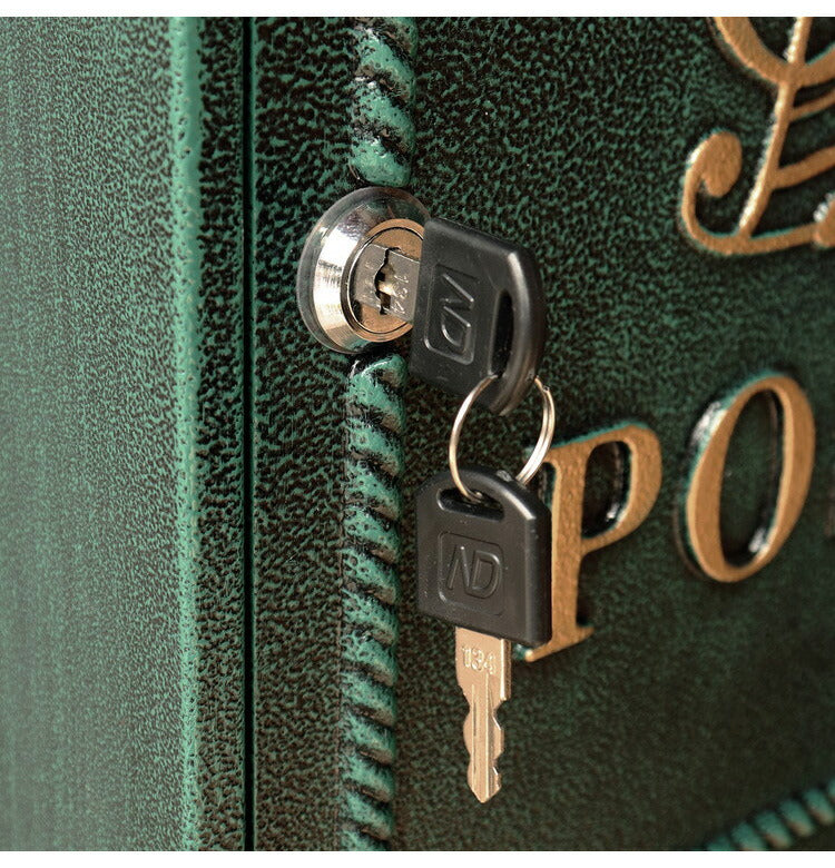 壁掛けポスト 鋳物製 音符 郵便ポスト アンティーク風 鋳物 A4サイズ レターパック 大きめ 大容量 横開き扉 鋳造加工 ブロンズ グリーン ブラウン 郵便受け ヴィンテージ シンプル レトロ おしゃれ(代引不可)