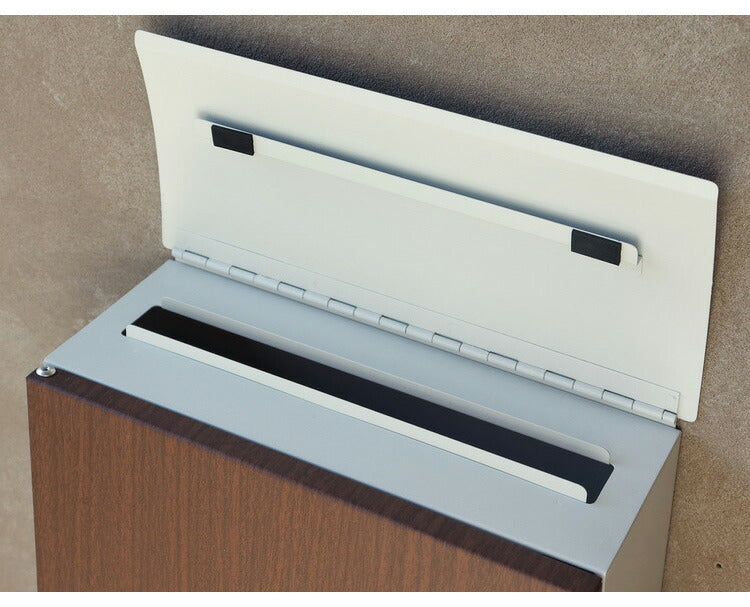メールボックス ポスト 郵便ポスト 木目 壁掛けポスト 郵便受け POST MailBox 木目調 おしゃれ シンプル 北欧風 鍵付き 玄関 家庭用 ダークブラウン グレージュ(代引不可)