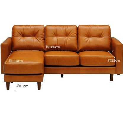 カウチソファ 3人掛け オットマン付き オイルレザー 完成品 高級感 おしゃれ 北欧 3P ソファ コーナー L字 革 2人掛け 3人用 2人用 ポケットコイル 新生活 一人暮らし(代引不可)