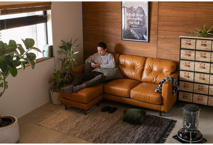 カウチソファ 3人掛け オットマン付き オイルレザー 完成品 高級感 おしゃれ 北欧 3P ソファ コーナー L字 革 2人掛け 3人用 2人用 ポケットコイル 新生活 一人暮らし(代引不可)