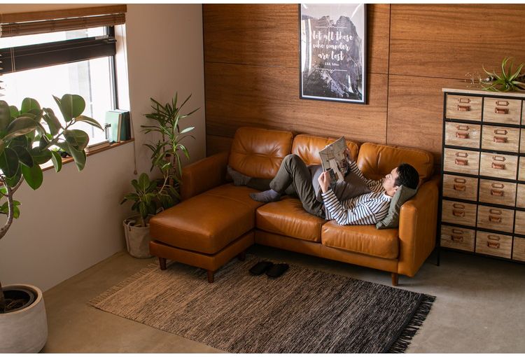 カウチソファ 3人掛け オットマン付き オイルレザー 完成品 高級感 おしゃれ 北欧 3P ソファ コーナー L字 革 2人掛け 3人用 2人用 ポケットコイル 新生活 一人暮らし(代引不可)