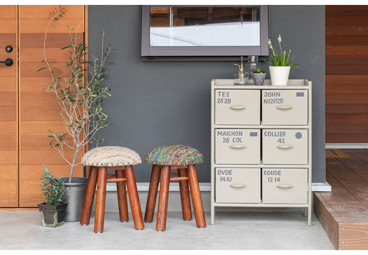 チェスト 幅57cm スチールチェスト 6杯引き出し付き 収納棚 箪笥 タンス アイアンチェスト ペイント ハンドメイド レトロ おしゃれ 北欧 ienowa イエノア(代引不可)