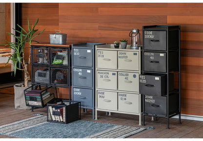 チェスト 幅57cm スチールチェスト 6杯引き出し付き 収納棚 箪笥 タンス アイアンチェスト ペイント ハンドメイド レトロ おしゃれ 北欧 ienowa イエノア(代引不可)