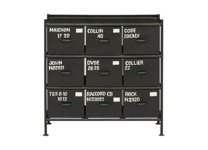 チェスト 幅85cm スチールチェスト 9杯引き出し付き 収納棚 箪笥 タンス アイアンチェスト ペイント ハンドメイド レトロ おしゃれ 北欧 ienowa イエノア(代引不可)