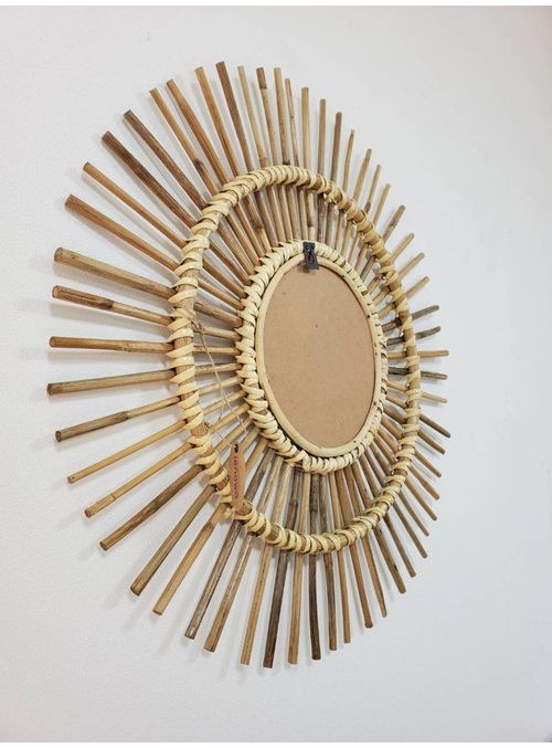 ウォールミラー ラタン 幅63cm 玄関 廊下 飾り おしゃれ 北欧 鏡 壁掛け 丸型 円形 洗面鏡 アンティーク調 モダン シンプル 新生活 一人暮らし(代引不可)