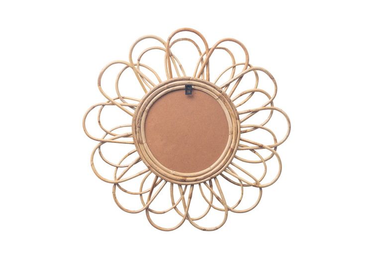 ウォールミラー ラタン 幅57cm 玄関 廊下 飾り おしゃれ 北欧 鏡 壁掛け 丸型 円形 洗面鏡 アンティーク調 モダン シンプル 新生活 一人暮らし(代引不可)