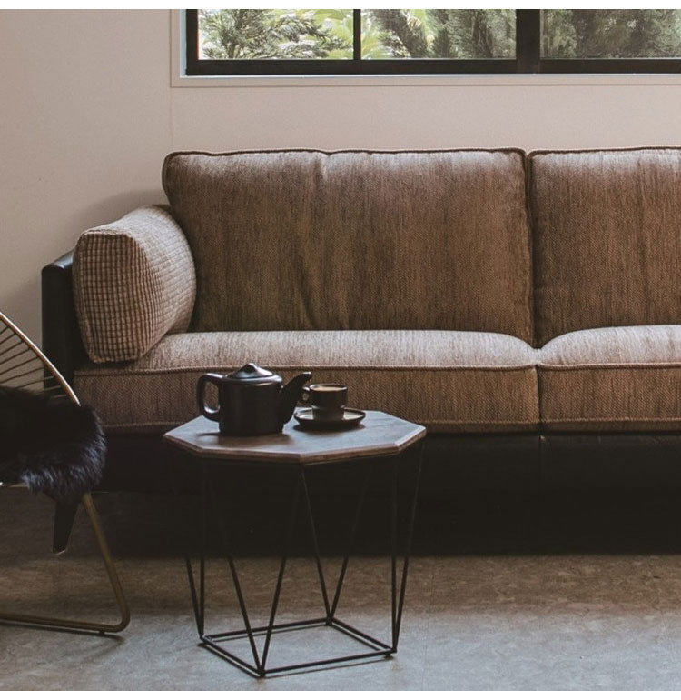 サイドテーブル 幅46cm ナイトテーブル 八角形 おしゃれ 北欧 ヴィンテージ アンティーク アイアン マンゴー材 ベッドサイド ソファサイド ienowa イエノア(代引不可)