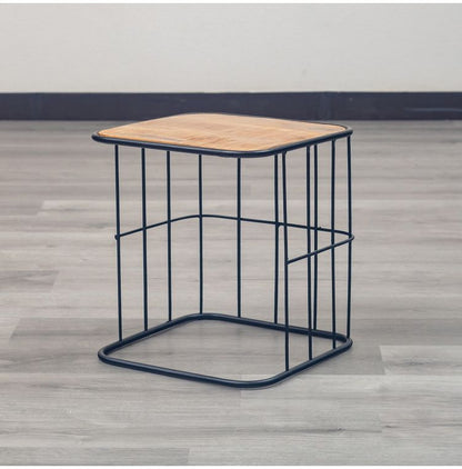 サイドテーブル S・M2点セット ナイトテーブル 天然木 アイアン シンプル ヴィンテージ おしゃれ 北欧 シンプル コンパクト新生活 一人暮らし(代引不可)