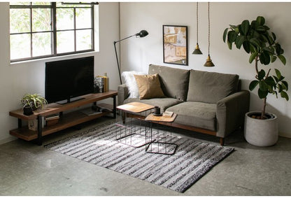 サイドテーブル S・M2点セット ナイトテーブル 天然木 アイアン シンプル ヴィンテージ おしゃれ 北欧 シンプル コンパクト新生活 一人暮らし(代引不可)