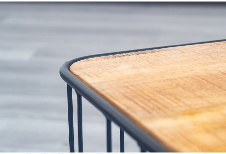 サイドテーブル S・M2点セット ナイトテーブル 天然木 アイアン シンプル ヴィンテージ おしゃれ 北欧 シンプル コンパクト新生活 一人暮らし(代引不可)