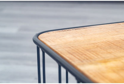 サイドテーブル S・M2点セット ナイトテーブル 天然木 アイアン シンプル ヴィンテージ おしゃれ 北欧 シンプル コンパクト新生活 一人暮らし(代引不可)