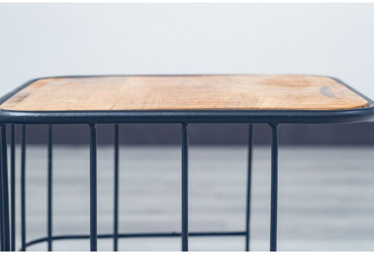 サイドテーブル S・M2点セット ナイトテーブル 天然木 アイアン シンプル ヴィンテージ おしゃれ 北欧 シンプル コンパクト新生活 一人暮らし(代引不可)