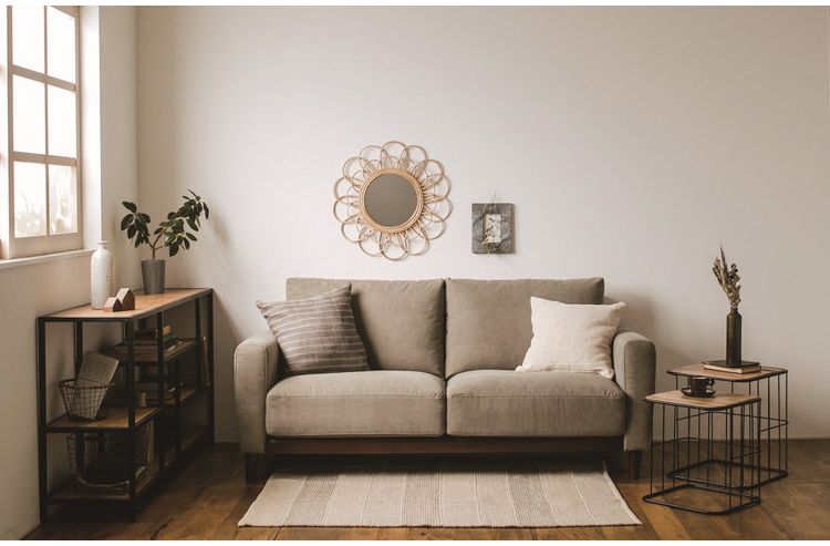 サイドテーブル S・M2点セット ナイトテーブル 天然木 アイアン シンプル ヴィンテージ おしゃれ 北欧 シンプル コンパクト新生活 一人暮らし(代引不可)