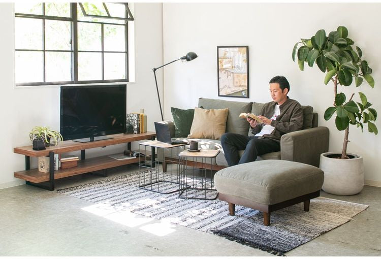 サイドテーブル S・M2点セット ナイトテーブル 天然木 アイアン シンプル ヴィンテージ おしゃれ 北欧 シンプル コンパクト新生活 一人暮らし(代引不可)