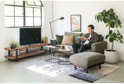 サイドテーブル S・M2点セット ナイトテーブル 天然木 アイアン シンプル ヴィンテージ おしゃれ 北欧 シンプル コンパクト新生活 一人暮らし(代引不可)