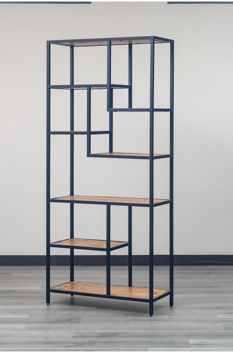 オープンシェルフ 幅80cm ハイシェルフ 天然木 オープンラック フリーラック アイアン おしゃれ 北欧 ディスプレイラック 飾り棚 ヴィンテージ アンティーク インダストリアル 雑貨 小物 収納(代引不可)
