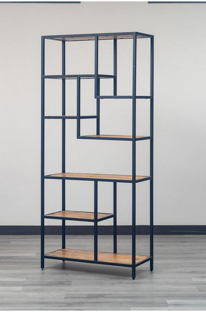 オープンシェルフ 幅80cm ハイシェルフ 天然木 オープンラック フリーラック アイアン おしゃれ 北欧 ディスプレイラック 飾り棚 ヴィンテージ アンティーク インダストリアル 雑貨 小物 収納(代引不可)