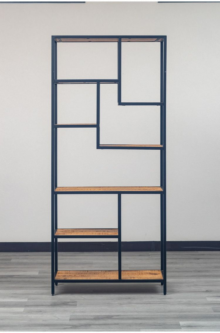 オープンシェルフ 幅80cm ハイシェルフ 天然木 オープンラック フリーラック アイアン おしゃれ 北欧 ディスプレイラック 飾り棚 ヴィンテージ アンティーク インダストリアル 雑貨 小物 収納(代引不可)