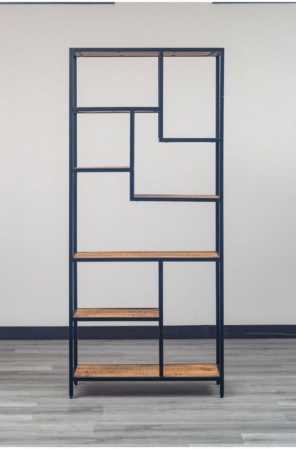 オープンシェルフ 幅80cm ハイシェルフ 天然木 オープンラック フリーラック アイアン おしゃれ 北欧 ディスプレイラック 飾り棚 ヴィンテージ アンティーク インダストリアル 雑貨 小物 収納(代引不可)