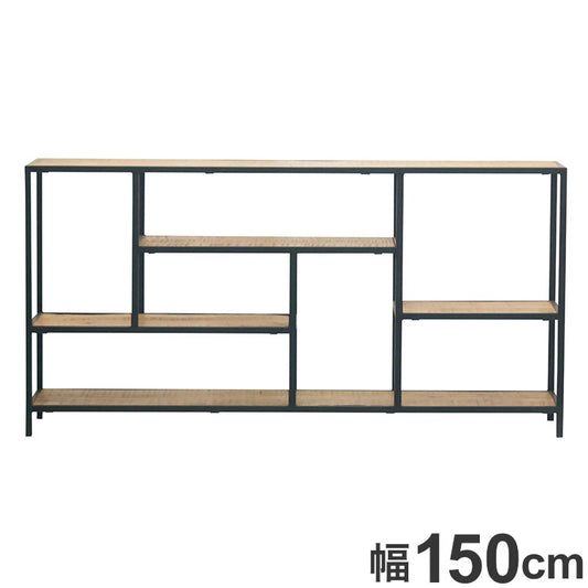 オープンシェルフ 幅150cm ローシェルフ 天然木 オープンラック フリーラック アイアン おしゃれ 北欧 ディスプレイラック 飾り棚 ヴィンテージ アンティーク インダストリアル 雑貨 小物 収納(代引不可)