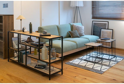 オープンシェルフ 幅150cm ローシェルフ 天然木 オープンラック フリーラック アイアン おしゃれ 北欧 ディスプレイラック 飾り棚 ヴィンテージ アンティーク インダストリアル 雑貨 小物 収納(代引不可)