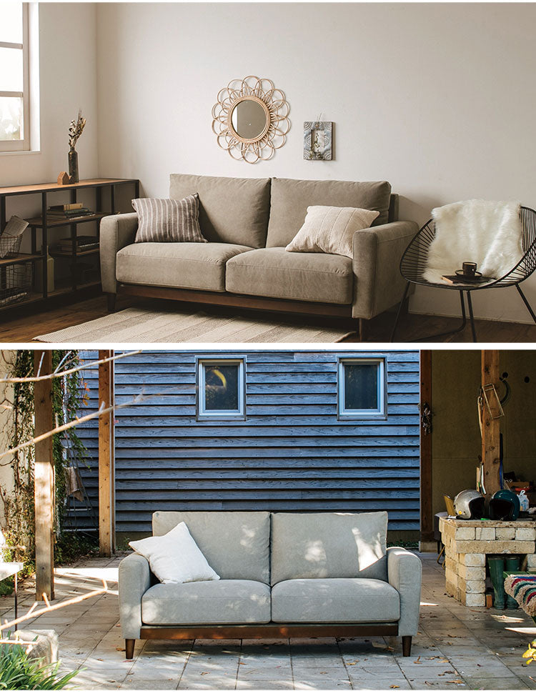 ソファ 3人掛け コットン100%帆布生地 撥水加工 木脚 完成品 おしゃれ 北欧 ハイバック シンプル かわいい 3人用 2人掛け 2人用 新生活 一人暮らし(代引不可)