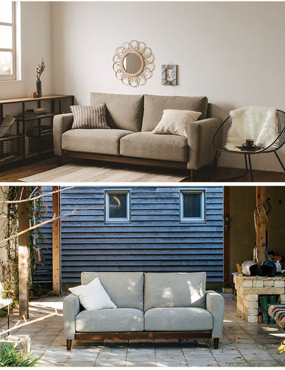 ソファ 3人掛け コットン100%帆布生地 撥水加工 木脚 完成品 おしゃれ 北欧 ハイバック シンプル かわいい 3人用 2人掛け 2人用 新生活 一人暮らし(代引不可)