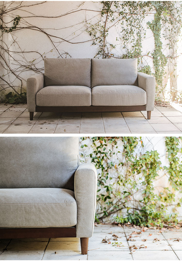 ソファ 3人掛け コットン100%帆布生地 撥水加工 木脚 完成品 おしゃれ 北欧 ハイバック シンプル かわいい 3人用 2人掛け 2人用 新生活 一人暮らし(代引不可)