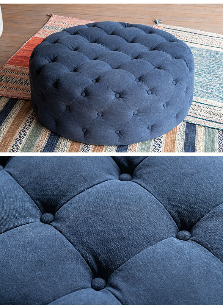 円形 スツール オットマン 完成品 コットン100%帆布生地 撥水加工 丸型 おしゃれ かわいい 椅子 北欧 イス チェア 1人掛けソファ ソファ 新生活 一人暮らし(代引不可)