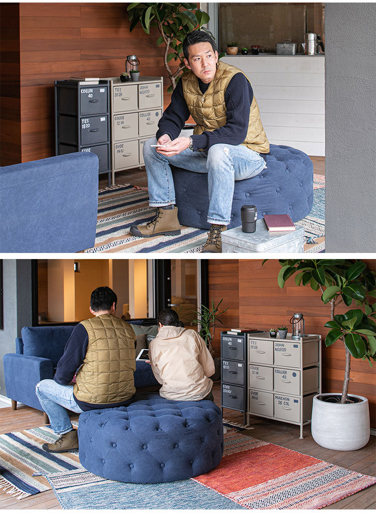 円形 スツール オットマン 完成品 コットン100%帆布生地 撥水加工 丸型 おしゃれ かわいい 椅子 北欧 イス チェア 1人掛けソファ ソファ 新生活 一人暮らし(代引不可)