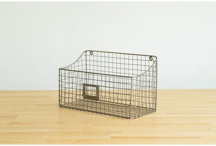 ワイヤーバスケット ワイドタイプ ガーデン 屋外 室内 植木鉢 収納家具 おしゃれ シンプル かわいい レトロ スチール 一人暮らし(代引不可)