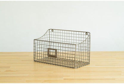 ワイヤーバスケット ワイドタイプ ガーデン 屋外 室内 植木鉢 収納家具 おしゃれ シンプル かわいい レトロ スチール 一人暮らし(代引不可)