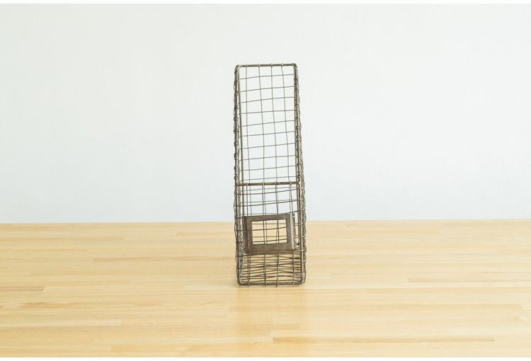 A4ファイルスタンド ワイヤー 軽量 ヴィンテージ アンティーク調 経年変化 本棚 ブックスタンド ファイル 収納 デスク整理(代引不可)