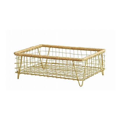 ワイヤートレー ラタン スチール シンプル おしゃれ モダン 北欧 かわいい 洗面台 トレー 物置 収納 雑貨 新生活 一人暮らし(代引不可)