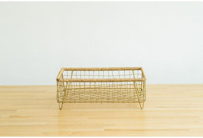 ワイヤートレー ラタン スチール シンプル おしゃれ モダン 北欧 かわいい 洗面台 トレー 物置 収納 雑貨 新生活 一人暮らし(代引不可)