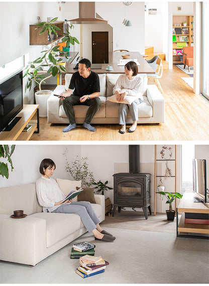 3人掛け ローソファ 幅195cm コットン100%帆布生地 羽毛 木脚 完成品 おしゃれ 北欧 シンプル 3人用 2人用 2人掛け 新生活 一人暮らし(代引不可)