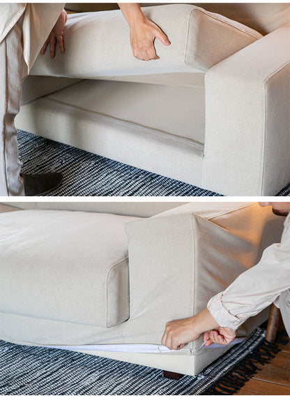 3人掛け ローソファ 幅195cm コットン100%帆布生地 羽毛 木脚 完成品 おしゃれ 北欧 シンプル 3人用 2人用 2人掛け 新生活 一人暮らし(代引不可)