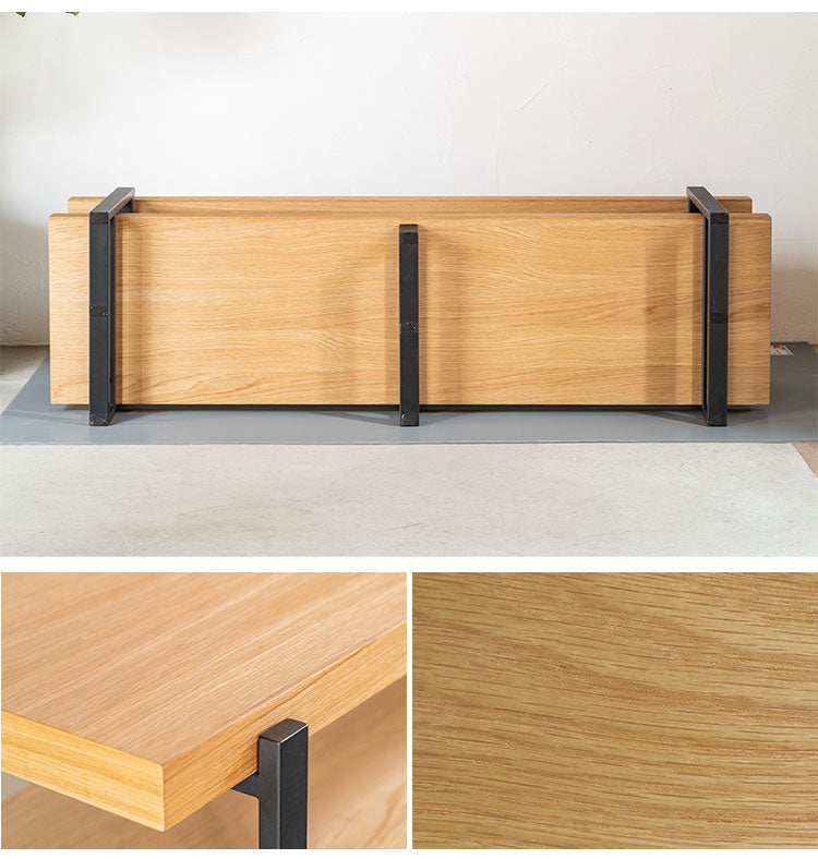 テレビ台 幅150cm ローボード 天然木 オイル仕上げ スチール テレビボード オープン収納 おしゃれ 北欧 シンプル 新生活 一人暮らし(代引不可)