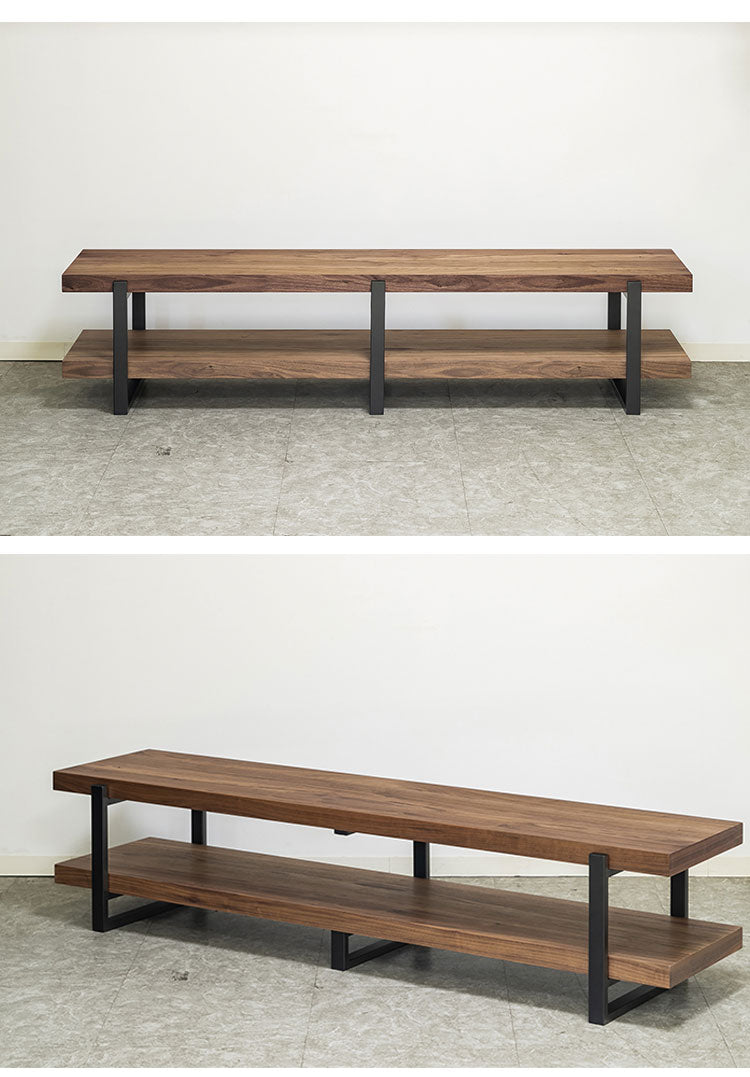 テレビ台 幅180cm ローボード 天然木 オイル仕上げ スチール テレビボード オープン収納 おしゃれ 北欧 シンプル 新生活 一人暮らし(代引不可)