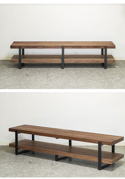 テレビ台 幅180cm ローボード 天然木 オイル仕上げ スチール テレビボード オープン収納 おしゃれ 北欧 シンプル 新生活 一人暮らし(代引不可)