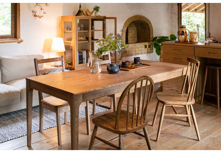 ダイニングテーブル 幅180cm 天然木 タモ無垢材 オイル仕上げ おしゃれ 北欧 シンプル 木目 木製 新生活 6人掛け 6人用 ienowa イエノア(代引不可)