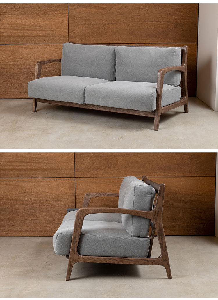 ソファフレーム ソファセット 2.5人掛け 幅158cm コットン100%帆布生地 羽毛 天然木 おしゃれ 北欧 シンプル 一人暮らし 新生活(代引不可)