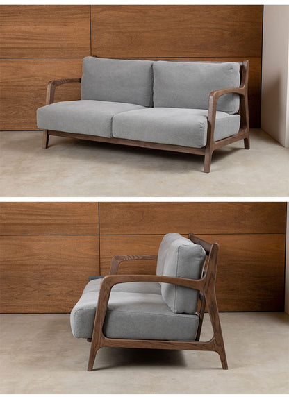 ソファフレーム ソファセット 2.5人掛け 幅158cm コットン100%帆布生地 羽毛 天然木 おしゃれ 北欧 シンプル 一人暮らし 新生活(代引不可)