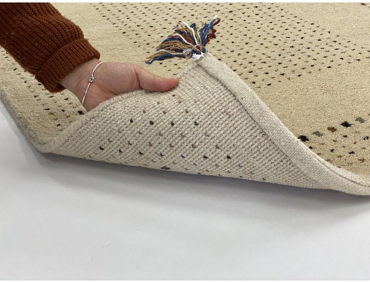 ラグ 90×130cm ウール コットン 天然素材 オールシーズン シンプル おしゃれ 北欧 絨毯 カーペット マット リビングマット 新生活 一人暮らし(代引不可)