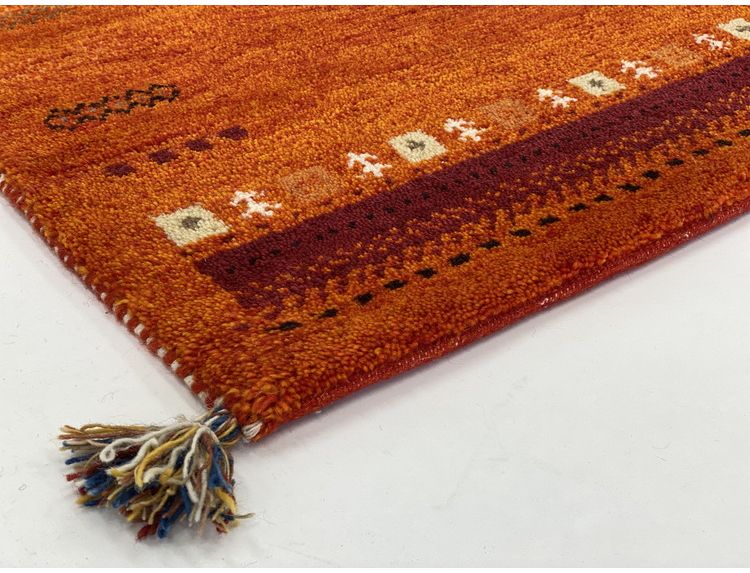 ラグ 130×190cm オレンジ 赤 ウール コットン 天然素材 オールシーズン シンプル おしゃれ 北欧 絨毯 カーペット マット リビングマット 新生活 一人暮らし(代引不可)