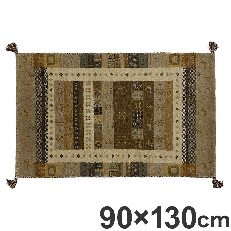 ラグ 90×130cm 冬柄 断熱 ウール コットン 天然素材 オールシーズン シンプル おしゃれ 北欧 絨毯 カーペット マット リビングマット 新生活 一人暮らし(代引不可)