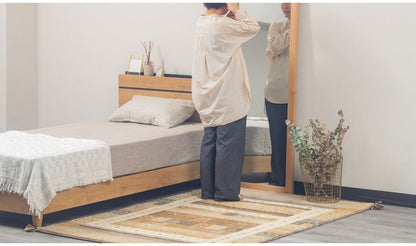 ラグ 130×190cm 冬柄 断熱 ウール コットン 天然素材 オールシーズン シンプル おしゃれ 北欧 絨毯 カーペット マット リビングマット 新生活 一人暮らし(代引不可)