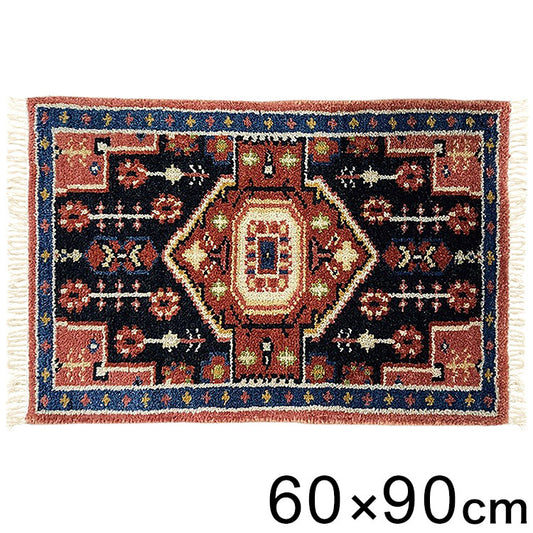 60×90トライバルマットMADRAS インテリア ラグ カーペット ラグマット ラグカーペット リビング 絨毯 玄関マット 玄関 ミニマット(代引不可)